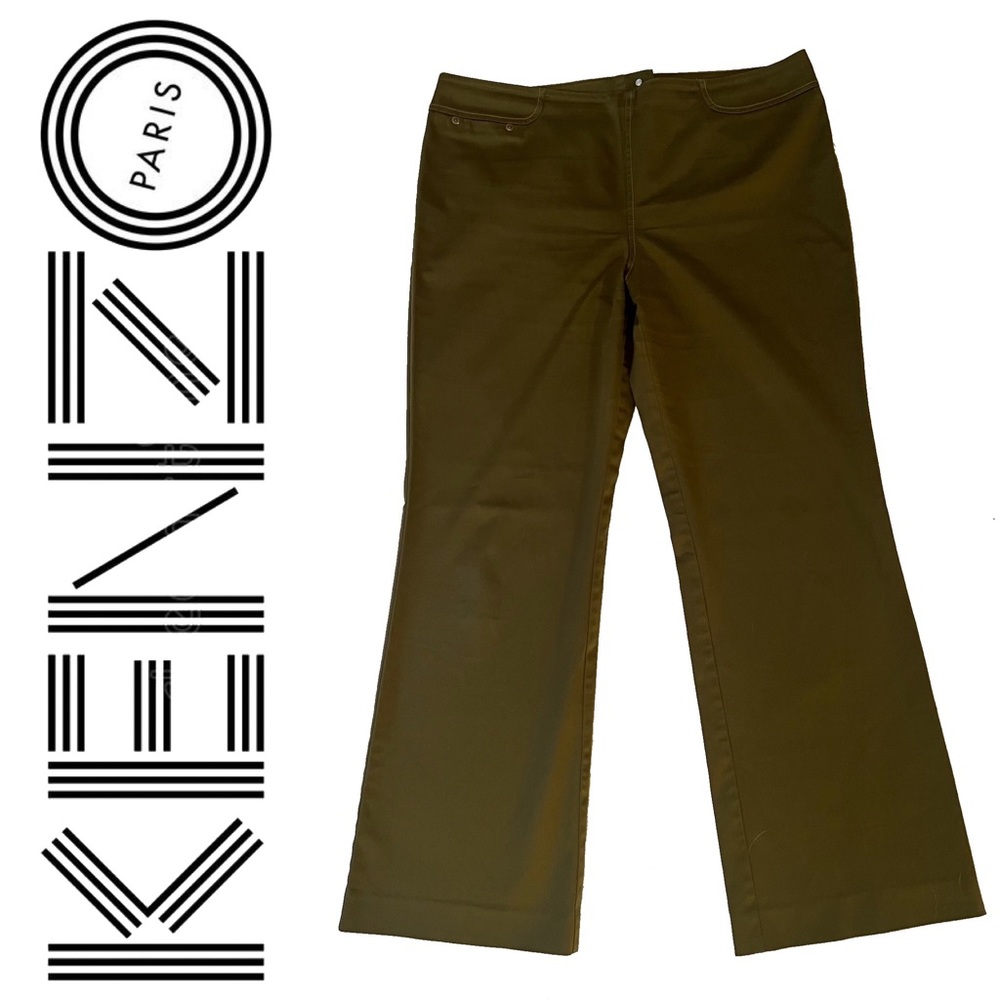 KENZO Jeans olive green cotton blend straight leg pants
